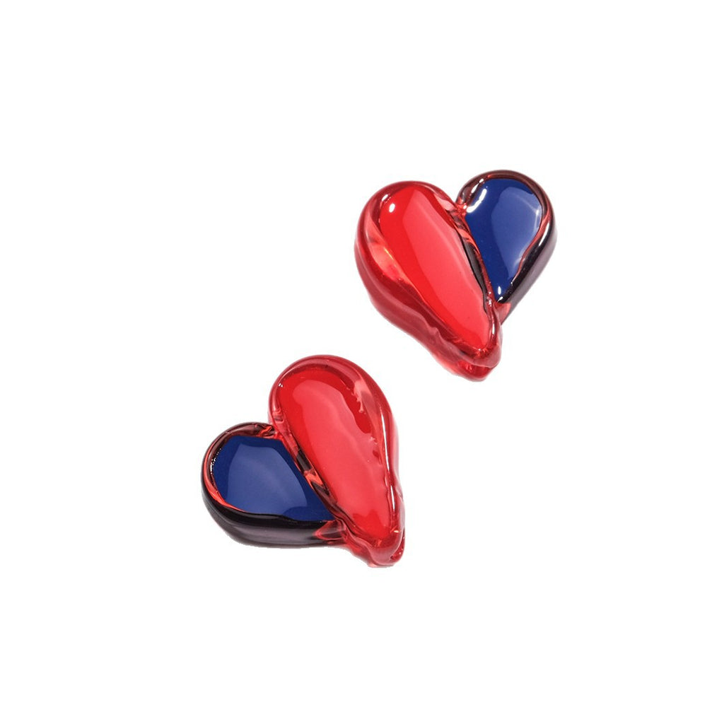 Clear Two-Tone Heart Acrylic Beads 18mm Glossy Enamel Finish 20pcs 4