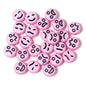 Cartoon Emoticon Flat Round Acrylic Beads 7x3.5mm Colorful 100pcs 7