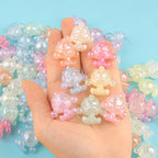 Plating Cartoon Glow In The Dark 29mm Acrylic Beads Little Girl 2pcs