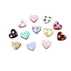 Heart Metal Beads 12mm Baking Painted Puzzle Pattern Enamel 10pcs 5