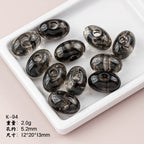 Marble Texture Oval Resin Beads 20mm Glossy Mixed Colors 20pcs 6