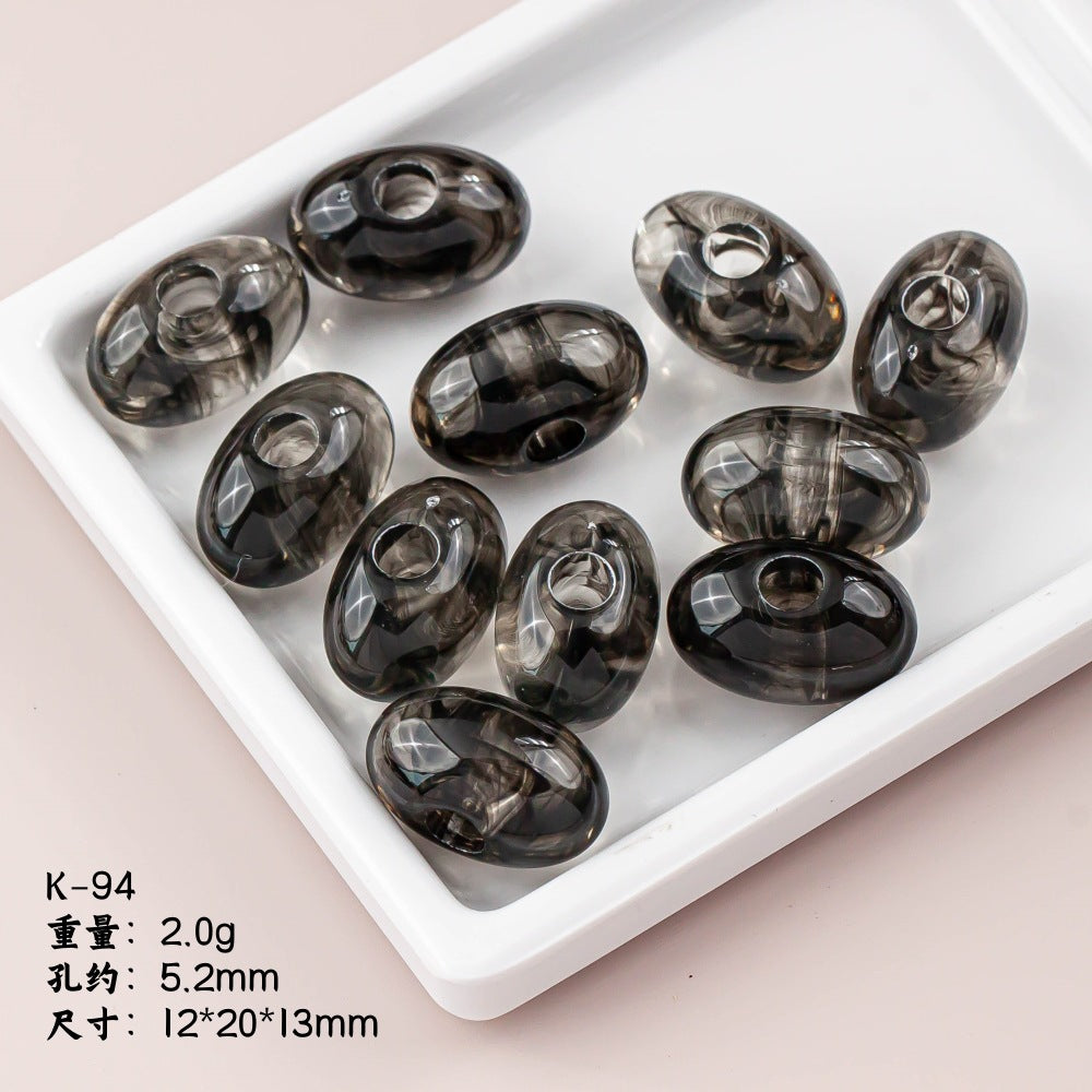 Marble Texture Oval Resin Beads 20mm Glossy Mixed Colors 20pcs 6