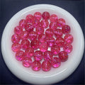 Clear Tinsel Filled Resin Beads 16mm Round Shimmering Blue 100pcs 6
