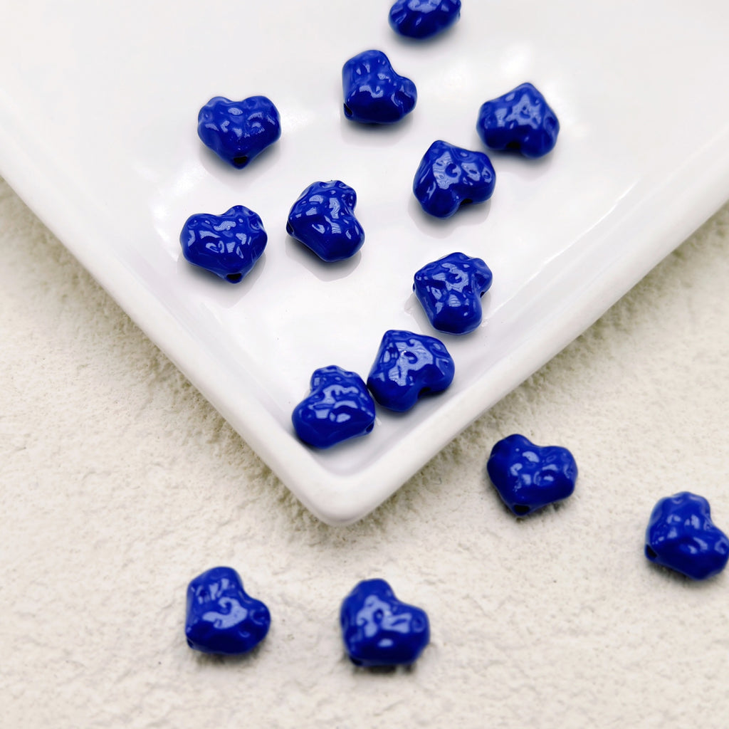 Heart Metal Beads 11mm Baking Painted Meteorite Zinc Alloy 20pcs 4