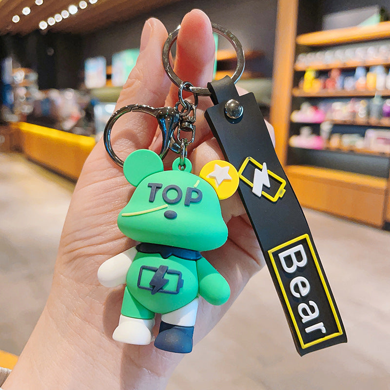 Cartoon Bear Couple PVC Keychain Colorful Urban Style 6