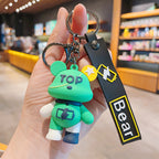 Cartoon Bear Couple PVC Keychain Colorful Urban Style 6