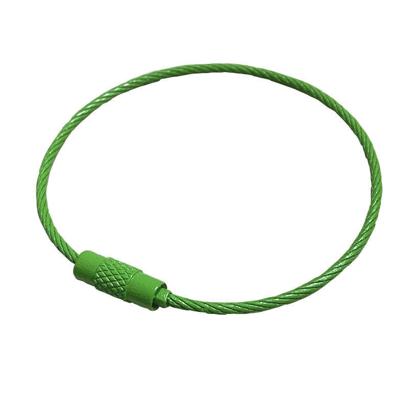 Spray Painted Steel Cable Keyrings Colorful Flexible Durable 20pcs 13