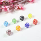 Lampwork Glass Beads Round 14mm Two-Tone Spiral Pattern 10pcs 2