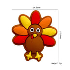 Silicone Focal Beads Thanksgiving Turkey Colorful Vibrant 20pcs