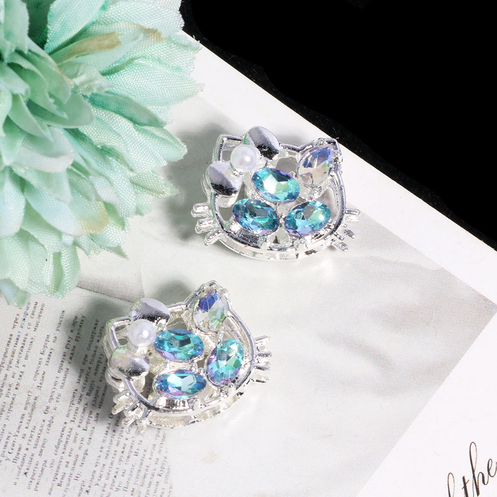 Ball Rhinestone Beads 20mm Pave Hello KT Alloy 2pcs 10