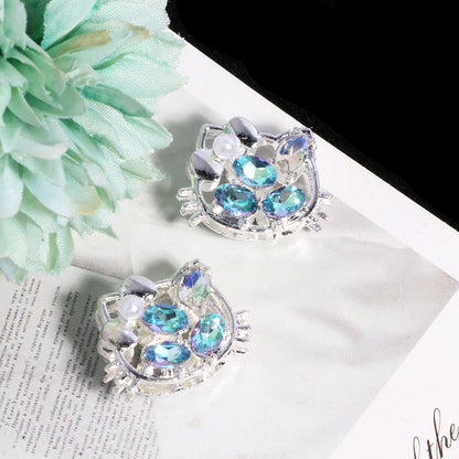 Ball Rhinestone Beads 20mm Pave Hello KT Alloy 2pcs 10