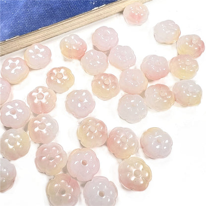 Czech Glass Beads Pumpkin 8mm x 6mm Green Jade Color 50pcs 19