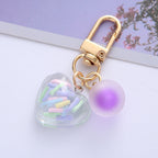 Gradient Glitter Heart Keychain Acrylic Transparent Colorful Charm 6