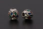 Round Metal Beads 6mm Vintage Cloisonne Large Hole Enamel 10pcs 8