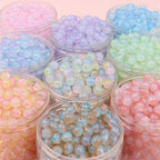 Czech Glass Beads Ball 10mm Pastel Opalescent Mixed Colors 60pcs