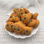 Silicone 3D Focal Beads Cookies Cheerful Faces Colorful Sprinkles 20pcs 2