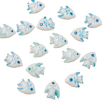 Hand Painted Fish Ceramic Beads 20mm Glossy Tropical 2pcs 5