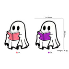 Silicone Focal Beads Halloween White Ghost Reading Book 20pcs 3
