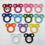 Zinc Alloy Mickey Head Spring Keyrings 28mm Colorful Painted 10pcs 6
