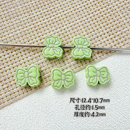Rabbit and Bear Painted Metal Beads Glossy Finish Bulk 10pcs 27