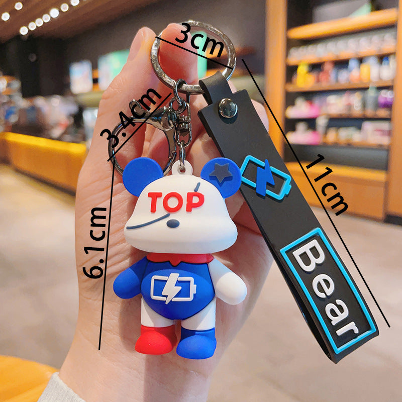 Cartoon Bear Couple PVC Keychain Colorful Urban Style 8