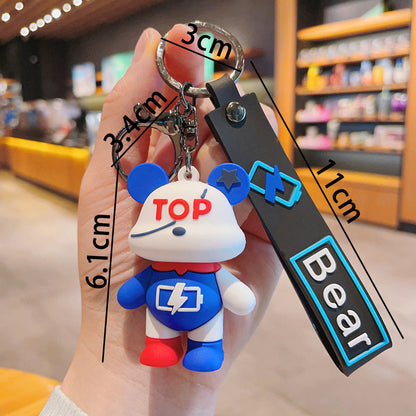 Cartoon Bear Couple PVC Keychain Colorful Urban Style 8