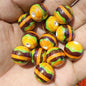 Painted Round Acrylic Beads 16mm McDonald Hamburger Design 100pcs 6