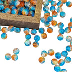Crackle Round Glass Beads 10mm Bright Multicolor 50pcs 4