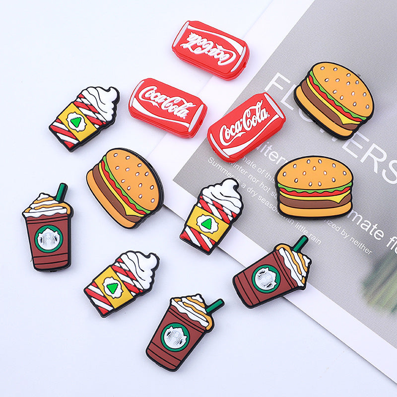 Silicone Focal Beads Food Hamburger and Soda Can Set 20pcs 4