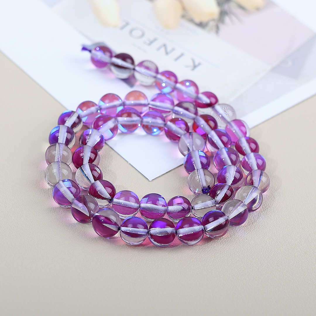 Mermaid Round Glass Beads 6mm Matte Pastel Jewel Tones 40pcs 18