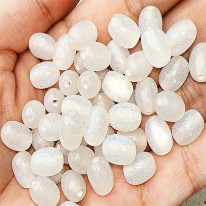 Glitter Oval Resin Beads 8mm 11mm 14mm 18mm Pink Sparkle 30pcs 7