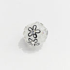 Floral Bubblegum Beads 20mm Matte White with Colorful Flowers 15pcs 4