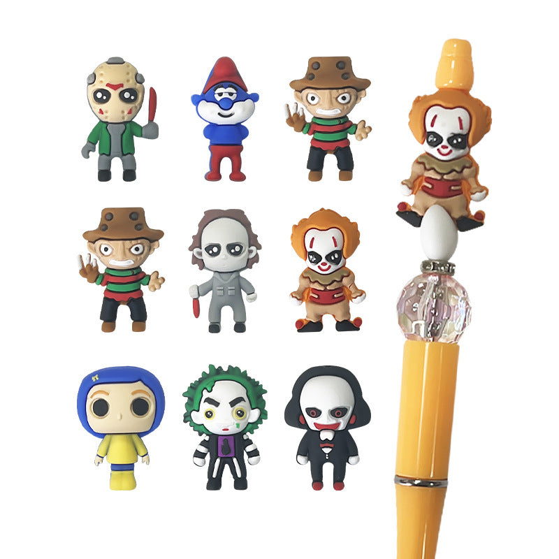 Silicone 3D Focal Beads Halloween Cartoon Characters Bold Spooky 20pcs 5