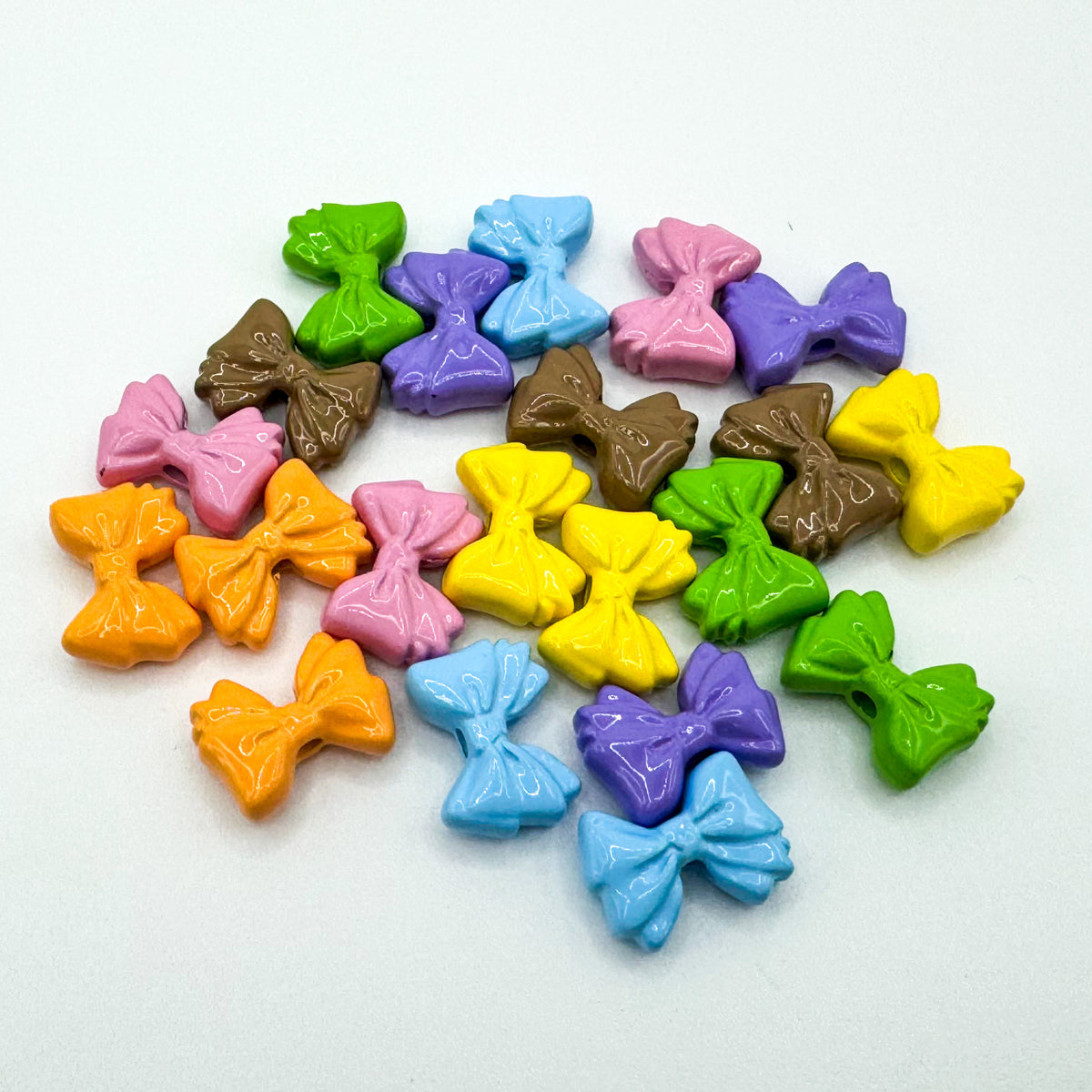 Bow Metal Beads 12mm Glossy Baking Painted Alloy 20pcs 4