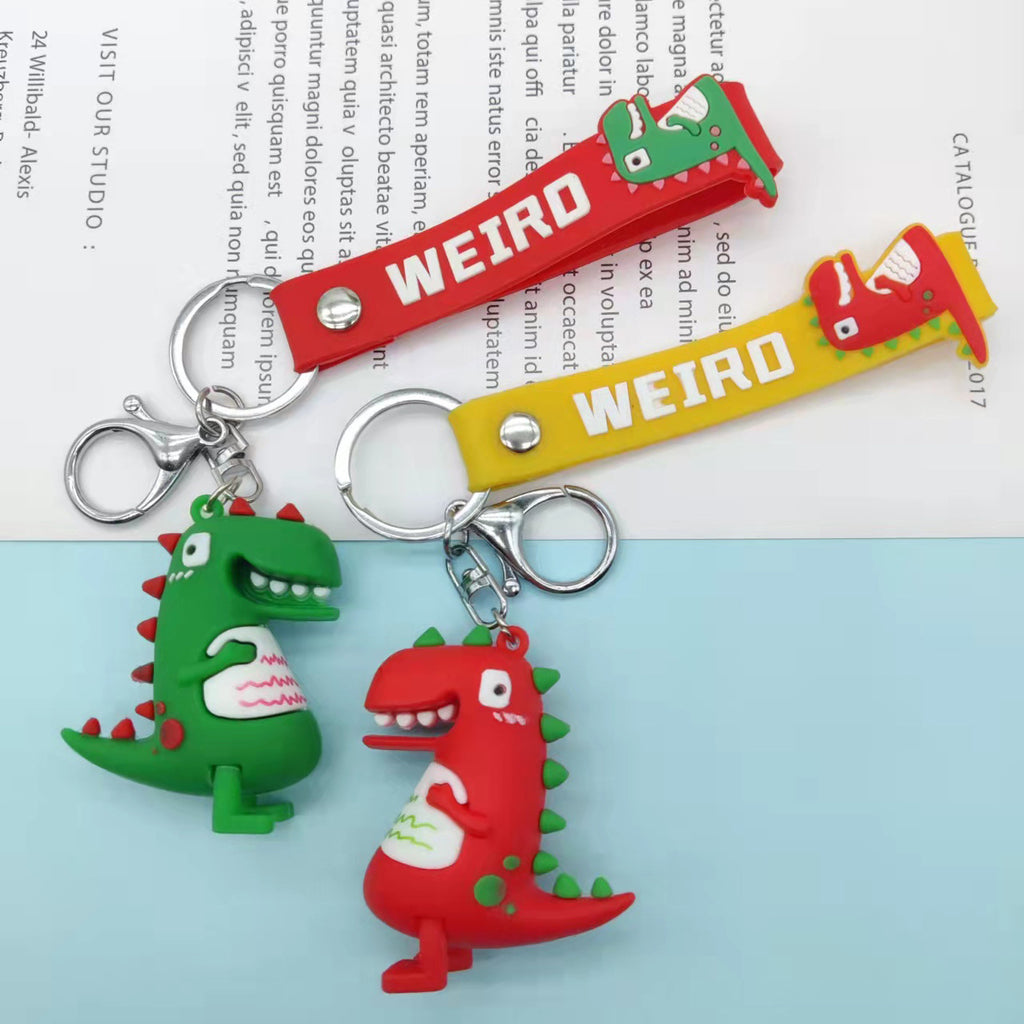 PVC Dinosaur Keychain Colorful Cartoon Dino Design 2