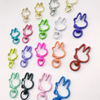 Spray Painted Bunny Head Zinc Alloy Buckle Keychain Clasps 20pcs 3