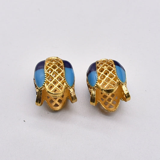 Tulip Metal Beads 14mm Cloisonne Enamel Detailed 50pcs 2