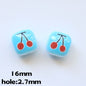 Double-Sided Blue Tone Square Acrylic Beads 16mm Printed 20pcs 8