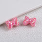 Plating Striped Bow Acrylic Beads 14.7×11.2×8mm Colorful Mixed 50pcs 2