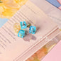 Lampwork Glass Beads Cube 10mm Blooming Colors Glossy 10pcs 8