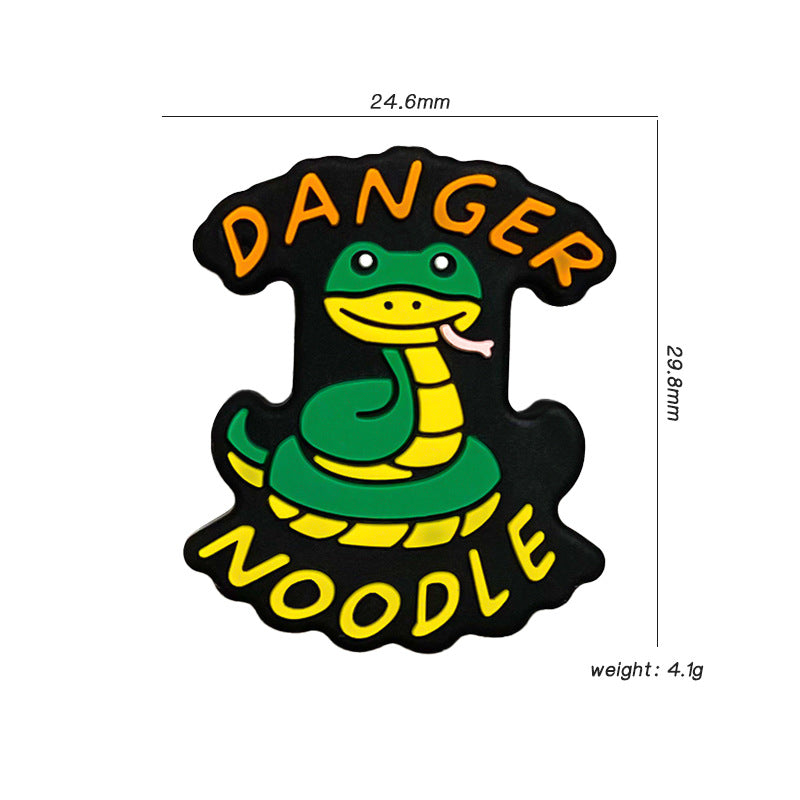 Silicone Focal Beads Animal Snake Danger Noodle with Lettering 20pcs 3