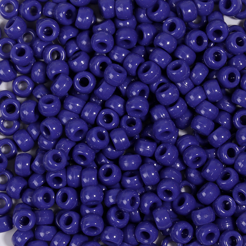 Multicolor Pony Beads Acrylic 9mm Smooth Finish 100pcs 30