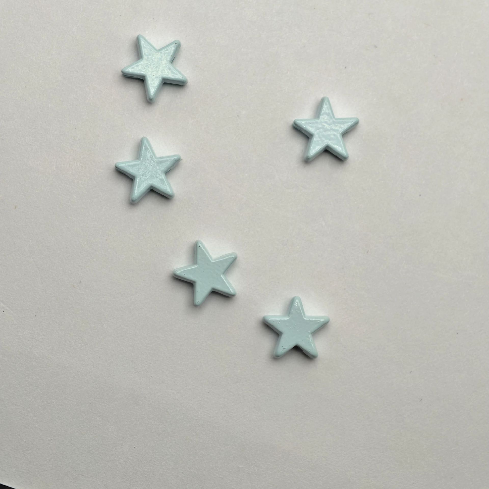 Star Metal Beads 10mm Smooth Painted Pastel Colors 20pcs 9