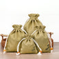 Cotton Linen Drawstring Bags Colorful Lotus Print 8x10-12x15cm 2pcs 7