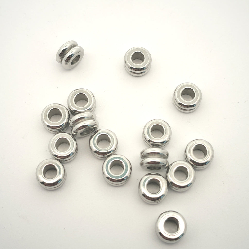 Stainless Steel Double Arc Spacer Beads 5-7mm 100pcs 6