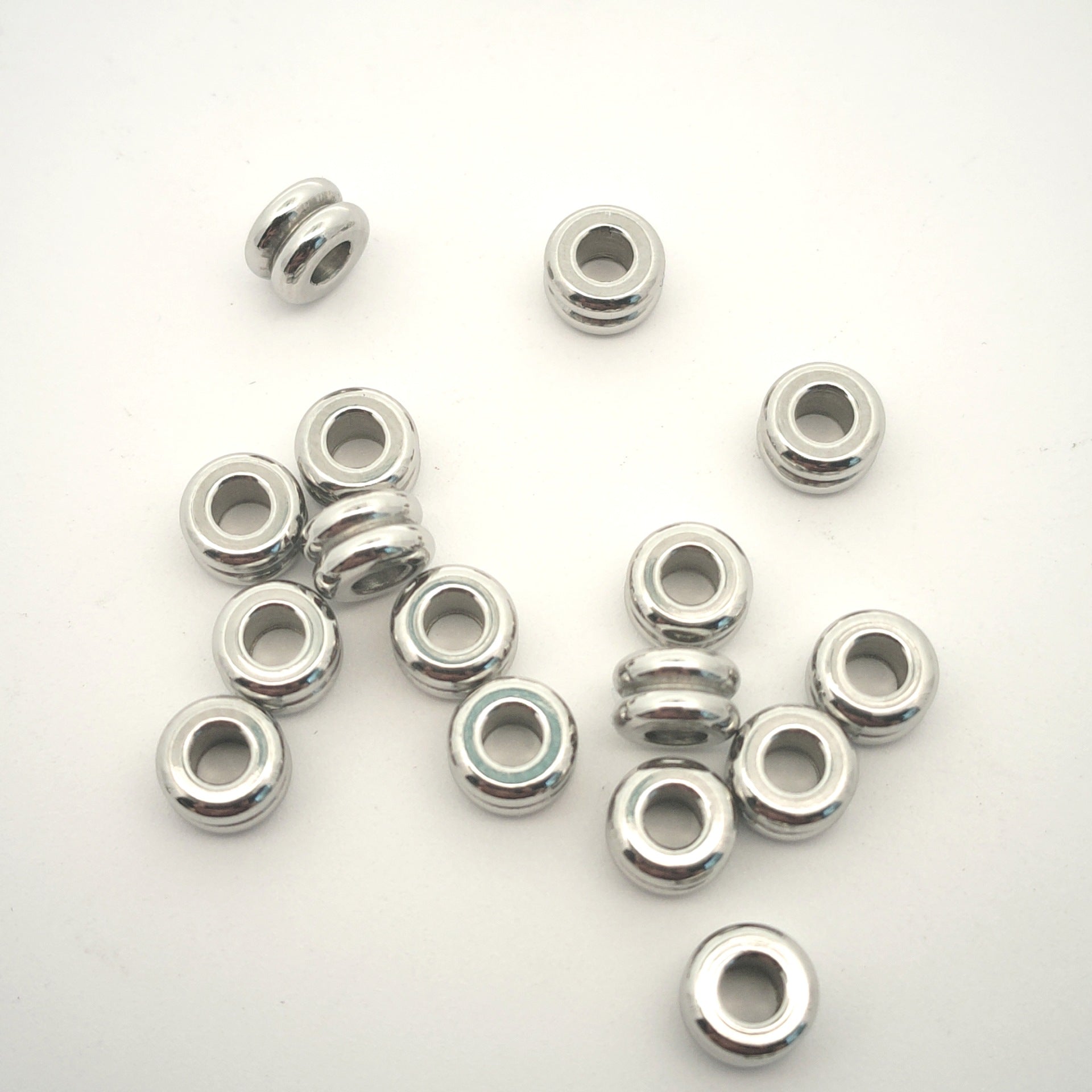 Stainless Steel Double Arc Spacer Beads 5-7mm 100pcs 6