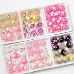 Hand Painted Cat Claw Strawberry Series Acrylic Beads 16mm 10pcs