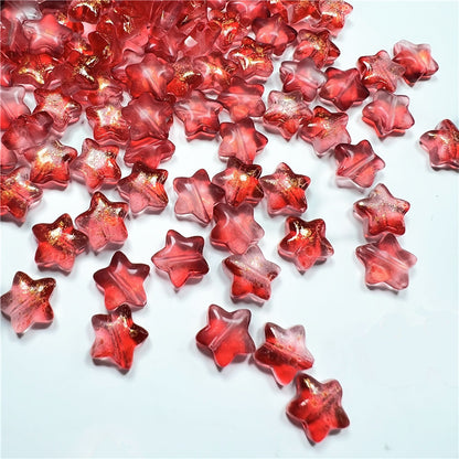 Czech Glass Beads Star 8mm Translucent Soft Color Gradient 50pcs 2
