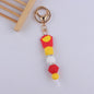 Cartoon Fruit Silicone Bead Keychain Fun Vibrant Colors 8