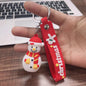 Soft Rubber Christmas Tree and Santa Claus Keychain with Red Strap 24